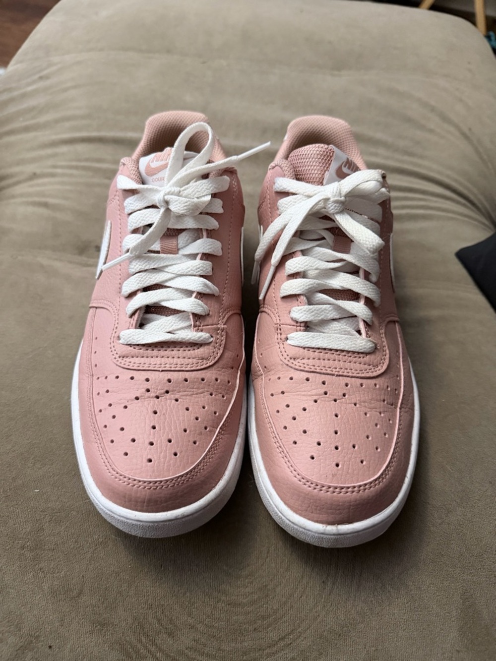 Nike Women's Pink Low-Top Sneakers with White Accents